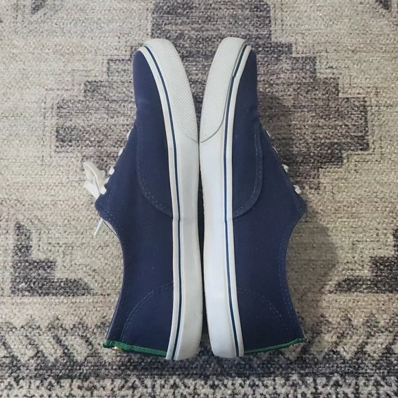 SOLD! Tory Burch Murray Canvas Grosgrain Navy/Green Women's - Picture 5 of 10